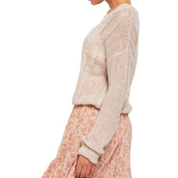 Free People Cream Cable Knit Sweater - Picture 2 of 3